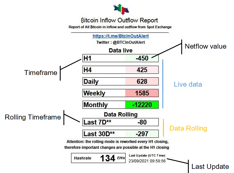 Example Bitcoin Report Netflow Inflow Outflow