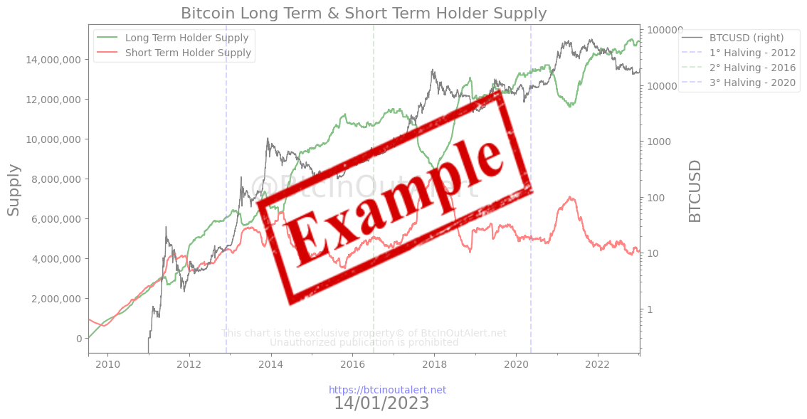 Bitcoin Long Term & Short Term Holder Supply